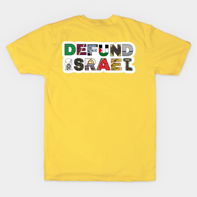 Defund Israel - Palestine Symbols - White Sticker - Back by SubversiveWare